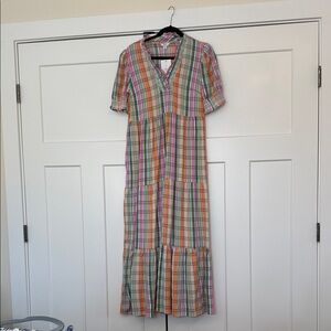 Crown & Ivy Vibrant Plaid Maxi Dress